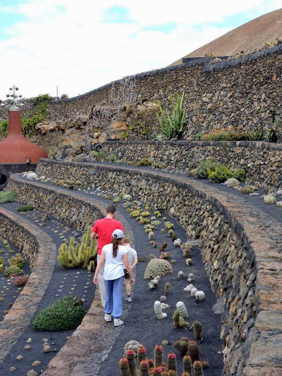 visite du jardin de cactus à Lanzarote aux Canaries