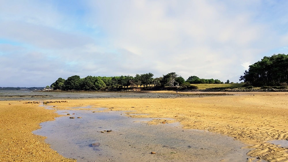 tombolo randonnée plage des Sept îles à baden