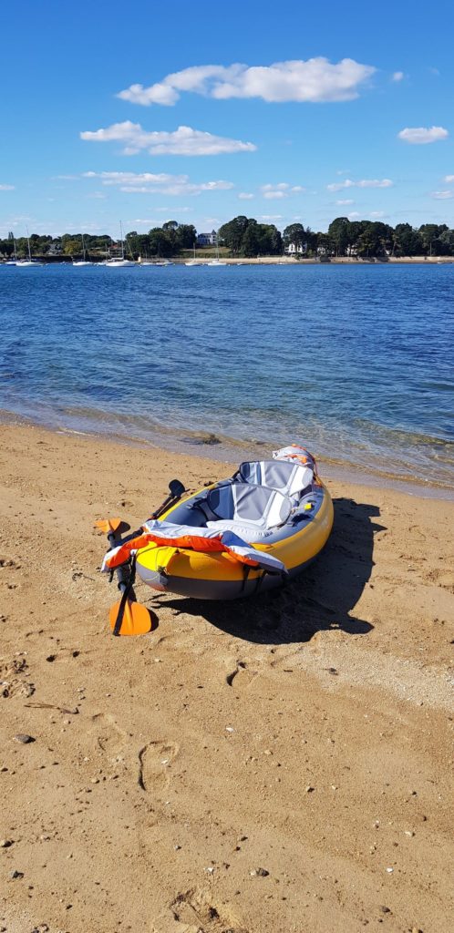 Kayak dans le Golfe du Morbihan : vue kayak sur la grande Logoden
